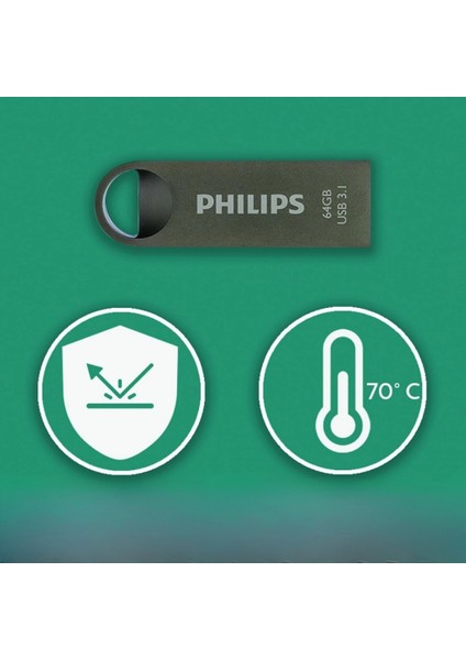 Phılıps FM64FD165B, 64GB, USB 3.1, Moon, Uzay Grisi, Flash Disk fırsatları