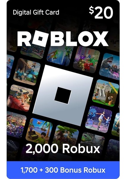 Gift Card 2000 Robux (Eksiksiz Tam Yüklenir)