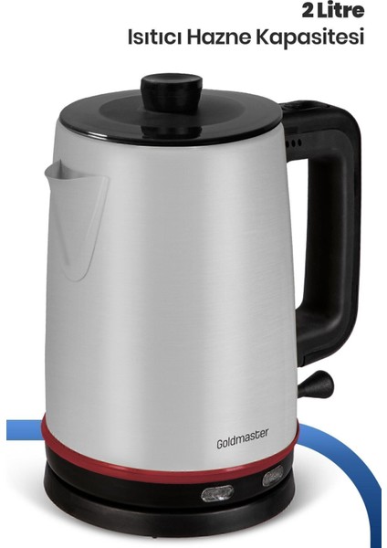 2200W Xl Paslanmaz Çay ve Su Isıtıcı, Cam ve Çelik Tasarım fırsatları