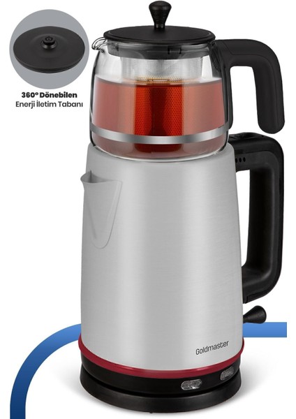 2200W Xl Paslanmaz Çay ve Su Isıtıcı, Cam ve Çelik Tasarım indirimleri