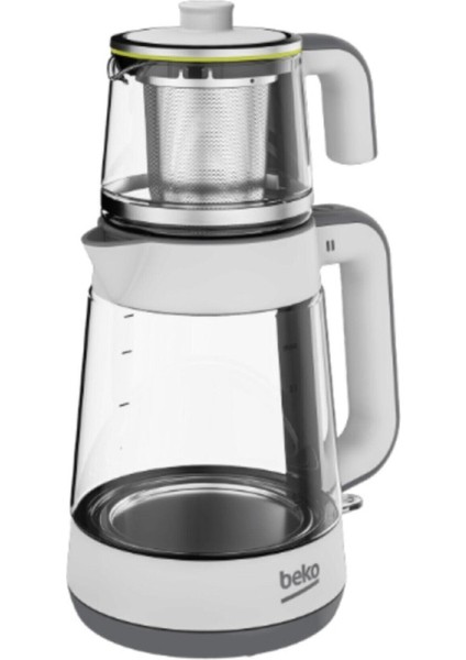 Beyaz Floral Çay Makinesi, Hızlı ve Kolay Demleme Için Ideal