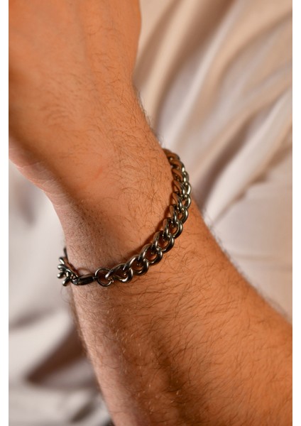 Kalın Iç Içe Geçen Halka Zincir Bileklik 22CM 10MM fiyatları
