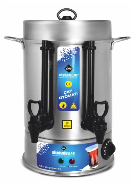 400 Bardak Çay Otomatı 36LT Metalik, Kullanışlı ve Dayanıklı Çay Makinesi