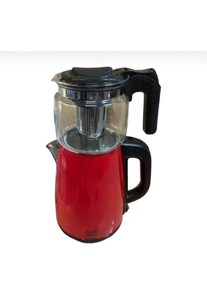 Kırmızı Çelik Cam Demlikli Çay Makinesi, Şık ve Kullanışlı Ev Gereçleri modelleri