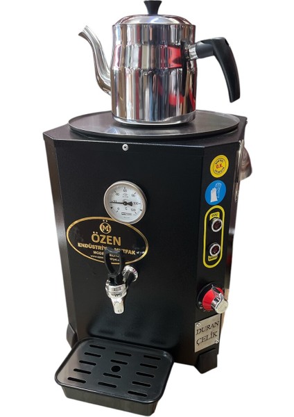 Jumbo Çay Makinesi 15 Litre, Siyah, Demlikli, Profesyonel Çay Demleme Cihazı