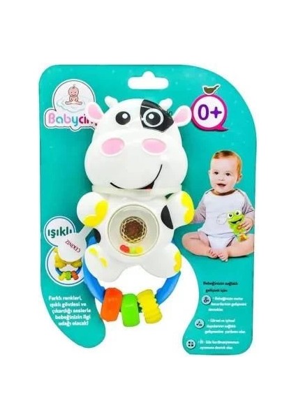 URT041-005 Babycim Neşeli Ses Işık Inek Çıngırak