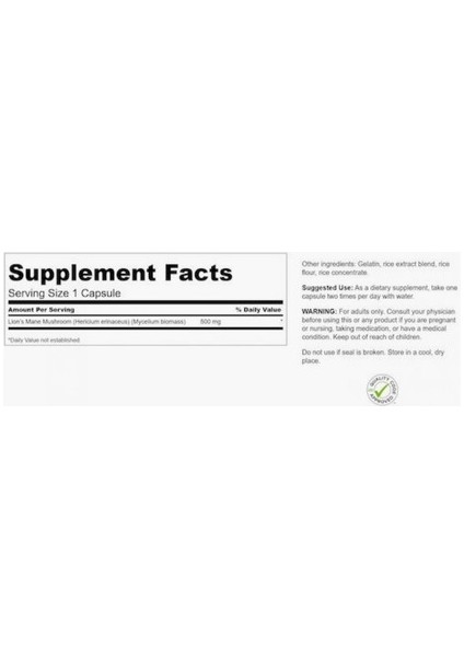 , Full Spectrum® Lion's Mane Mushroom, 500 Mg, 60 Vegan Capsules fiyatları