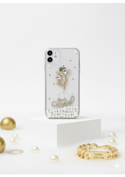 Iphone 13-14UYUMLU Kadınlara Özel Gold Glitter Telefon Kılıfı fırsatları