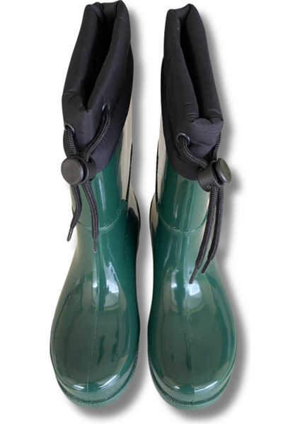 Konçlu Peluşlu Kadın Yağmur Çizmesi 36-40 Koyu Yeşil fiyatları