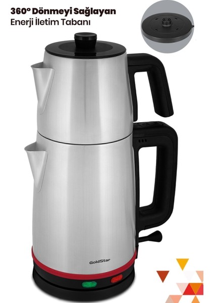 Paslanmaz Çelik Çay Makinesi ve Su Isıtıcı, 2200W, Şık ve Dayanıklı Tasarım indirimleri