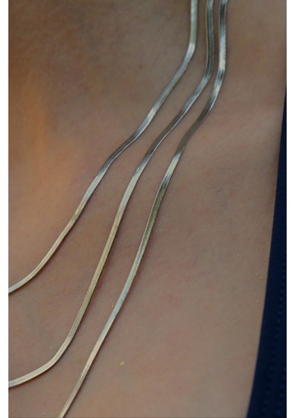 3' Lü Set Kadın Italyan Ezme Çelik Kolye