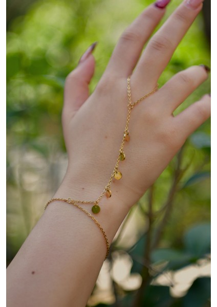 5 Puldan Taşlı Sallantılı Çelik Kadın Şahmeran