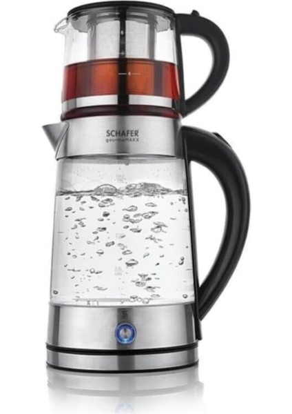 Şeffaf Cam Çay Kettle Seti, 4 Parça, Modern ve Şık Tasarım