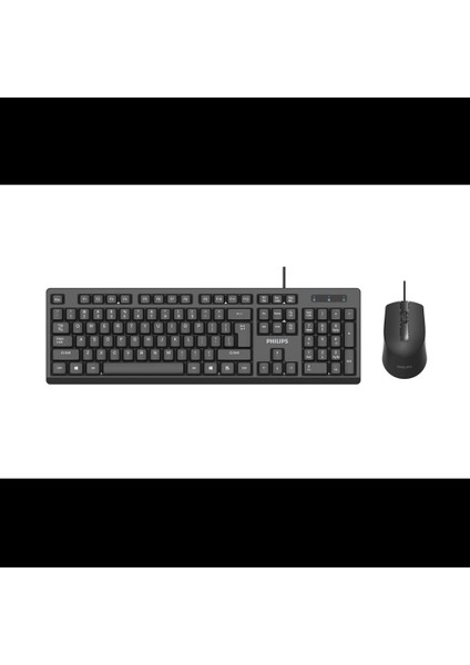 Phılıps SPT6234B, Siyah, Türkçe Q, USB Kablolu, Klavye Mouse Set