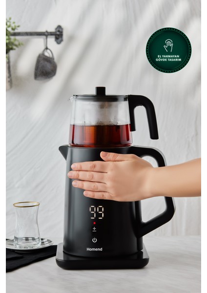 Paslanmaz Çelik Dokunmatik Çay Makinesi, El Yakmaz, Konuşan, Siyah fiyatları