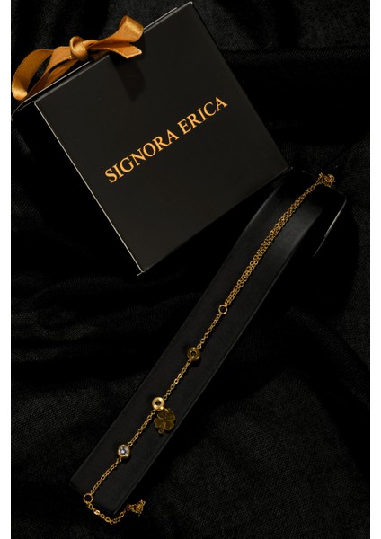 3 Zirkon Taşlı Yonca Model Sallantılı Kadın Çelik Şahmeran fiyatları