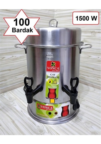 100 Bardak Kapasiteli, 1500W Güçlü Çay Makinesi, Metal Tasarım, Boyutlar: 320X330X440 mm