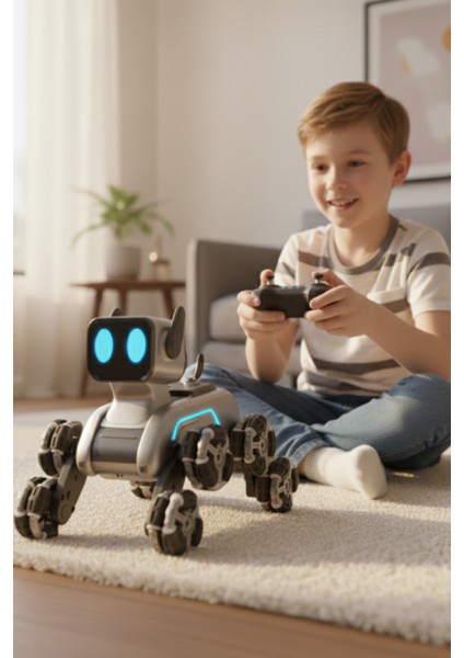 Uzaktan Kumandalı ve Bileklik Kontrollü Akıllı Robot Köpek Oyuncak – Işıklı Sesli Şarjlı Oyuncak fırsatları