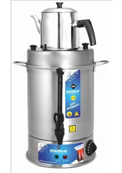 36 Litre Çay Otomatı, Demlikli ve Metalik, Hızlı ve Pratik Servis Için Ideal