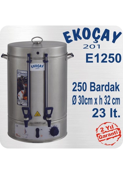 250 Bardak Kapasiteli Ekoçay Çay Makinesi Semaver, Sağlıklı ve Pratik Kullanım