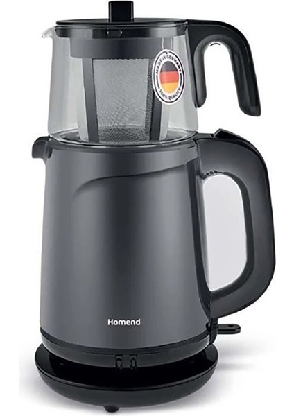 Cam Demlikli Çay Makinesi, Siyah, 1743H, Şık ve Kullanışlı Tasarım