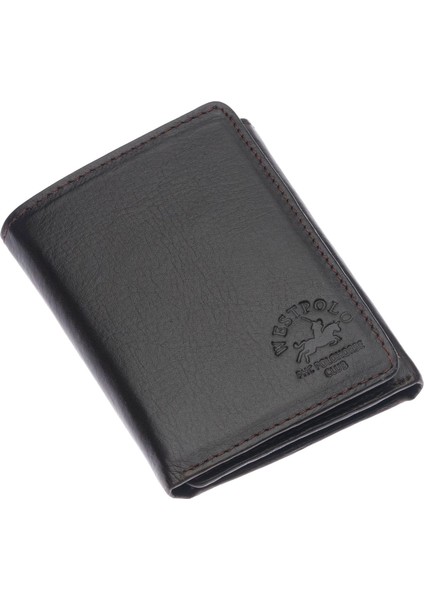 Hakiki Deri Kağıt Para ve Kart Bölmeli Unisex Cüzdan - Kahverengi fiyatları