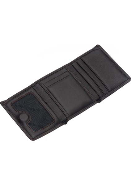 Hakiki Deri Kağıt Para ve Kart Bölmeli Unisex Cüzdan - Kahverengi modelleri