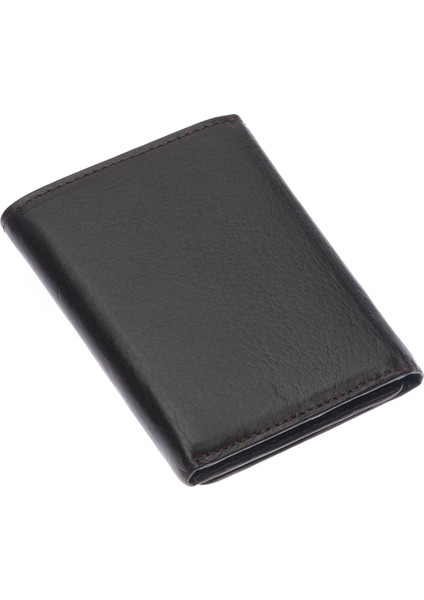 Hakiki Deri Kağıt Para ve Kart Bölmeli Unisex Cüzdan - Kahverengi indirimleri