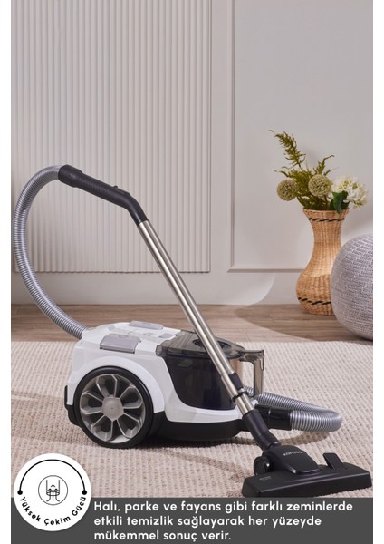 2 Lt Toz Torbasız Elektrikli Süpürge, Beyaz, Güçlü ve Kullanışlı, Hafif Tasarım modelleri