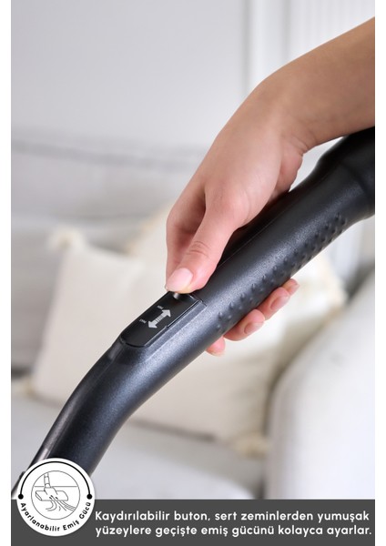 2 Lt Toz Torbasız Elektrikli Süpürge, Beyaz, Güçlü ve Kullanışlı, Hafif Tasarım