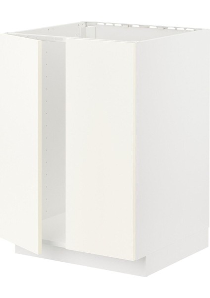 Eviye Dolabı, Vallstena Beyaz, 60X60 Cm, 2 Kapaklı