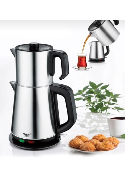 Pratik Çay Makinesi, Gümüş Renkli, Hızlı ve Kolay Kullanım Özelliğiyle