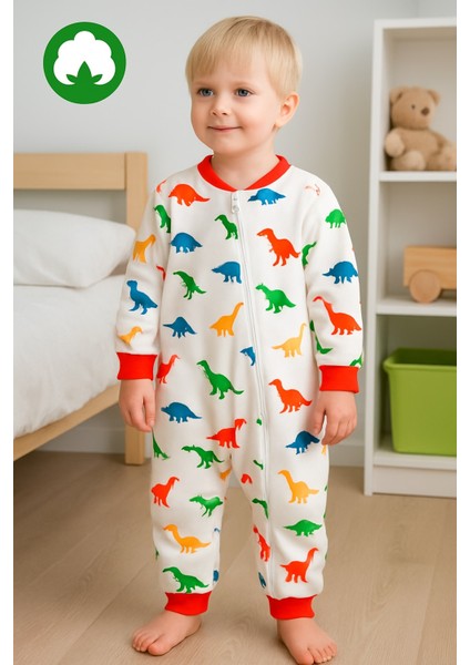 Kız Erkek Çocuk Elyaf Dolgulu 1,5 Tog Pamuklu Desenli Uyku Tulumu