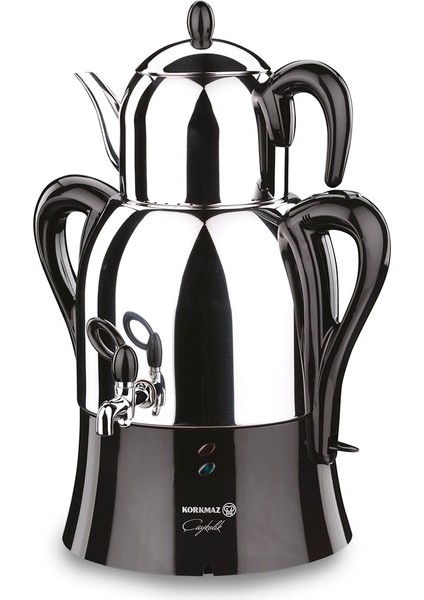 Siyah Paslanmaz Demlik ve Çay Makinesi, Şık ve Kullanışlı Tasarım fiyatları