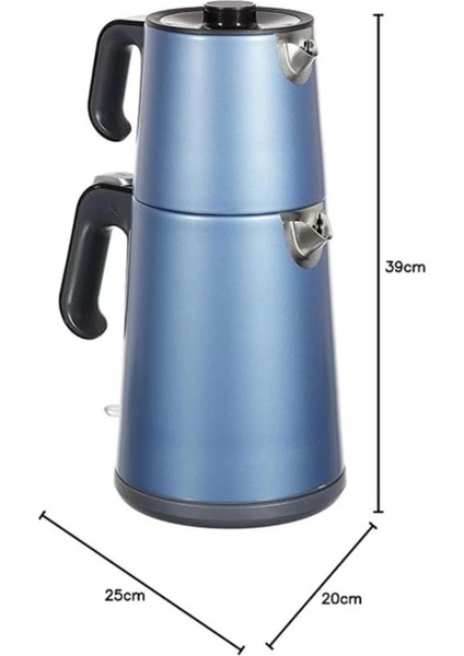 Renkli Çay Makinesi 1.8 Litre, Şık ve Kullanışlı, Mavi