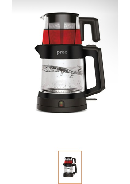 1,8 Lt Cam Çay Makinesi 1800W Siyah Renkli Pratik Kullanım fiyatları