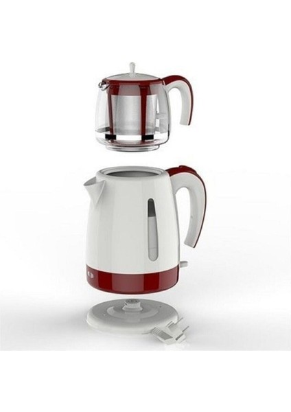 Elektrikli 1500W Cam Üstü Çay Makinesi, Kırmızı Renkli, Pratik ve Şık Tasarım fiyatları