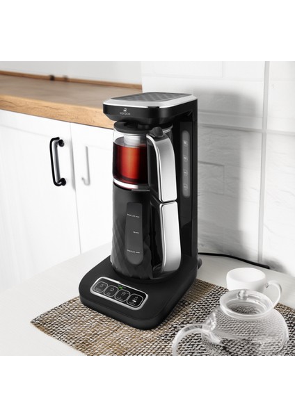 Çay ve Kahve Otomatik Makinesi, Cam Demlik, 2500W, Çok Fonksiyonlu, Kullanışlı Tasarım
