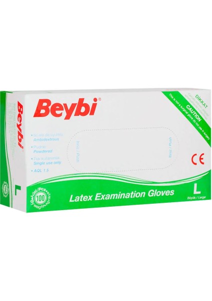 Lateks Eldiven Pudralı Large 100'LÜ Paket