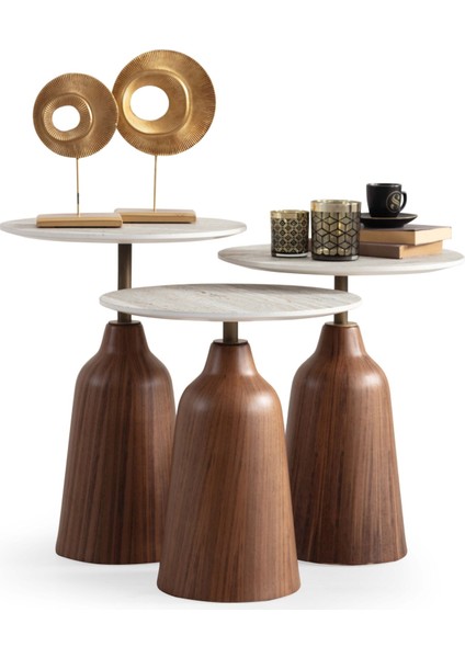 Hazel Üçlü Zigon Sehpa Seti