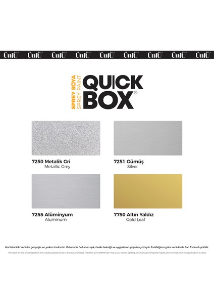 Quickbox Sprey Boya - Metalik Renkler 400 ml fiyatları