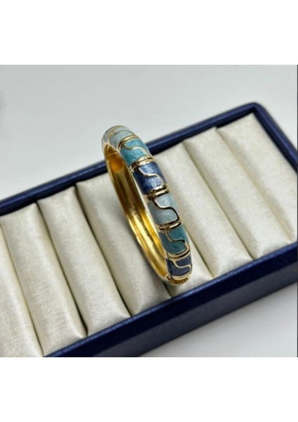 Mineli Dalgalı Desenli Mavi Kelepçe fiyatları