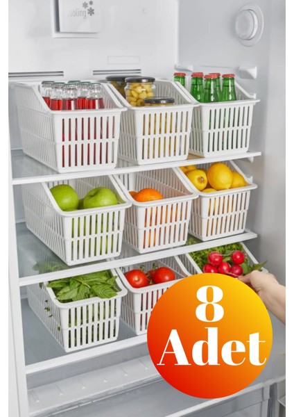 8 Adet Buzdolabı / Dolap Içi Düzenleyici Organizer, Sebzelik, Meyvelik