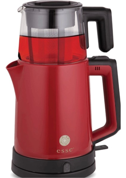 Bordo Renkli Çay Makinesi, Pratik ve Şık Çay Demleme Cihazı