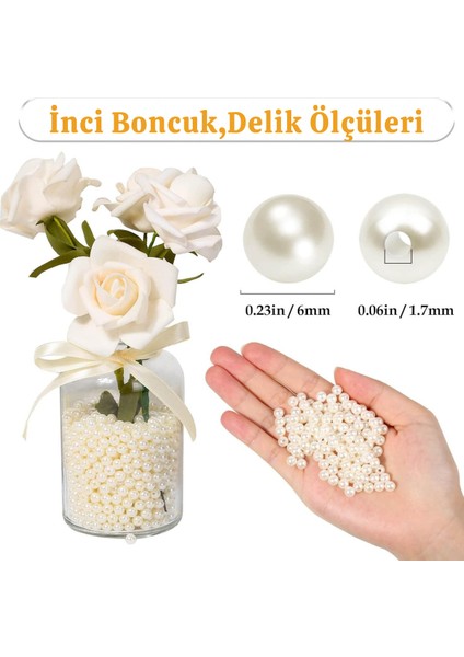 6 mm 250 Gram Inci Boncuk - Krem - Çanta ve Takı Yapımı Için fiyatları