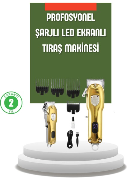 Zeroshop Güçlü Motorlu LCD Ekranlı Şarjlı Tıraş ve Şekillendirme Makinesi