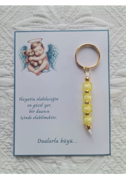 72 Adet Yeni Doğan Hastane ve 40 Mevlidi Bebek Mevlidi Dağıtmalık Sarı Anahtarlık Hediyelik fiyatları