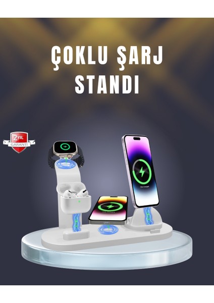 Zeroshop Iphone, Airpods ve Akıllı Saat Uyumlu Çoklu Şarj Cihazı