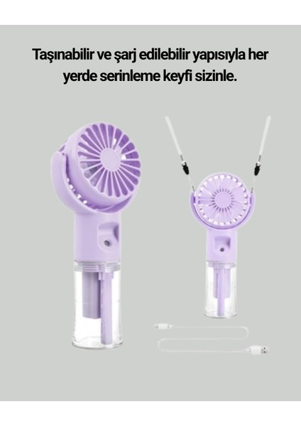 Zeroshop Şarjlı Su Buharlı El Vlatörü – Taşınabilir Serinletici Fan modelleri