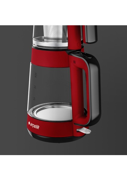 Kırmızı LED Işıklı Cam Kettle Çay ve Su Isıtıcı fiyatları